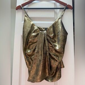 J.O.A. Gold Ruched Camisole Top